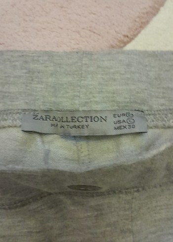 Zara Gri Onden 2 cep arkada 1 cep Kadın Midi Eşofman - Görsel 4