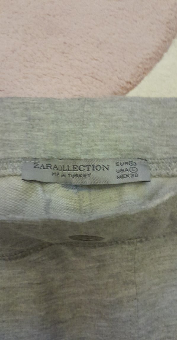Zara Gri Onden 2 cep arkada 1 cep Kadın Midi Eşofman - Görsel 4
