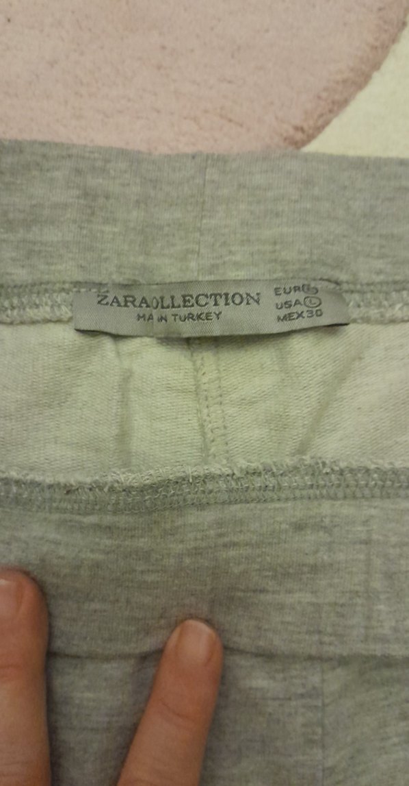 Zara Gri Onden 2 cep arkada 1 cep Kadın Midi Eşofman - Görsel 3