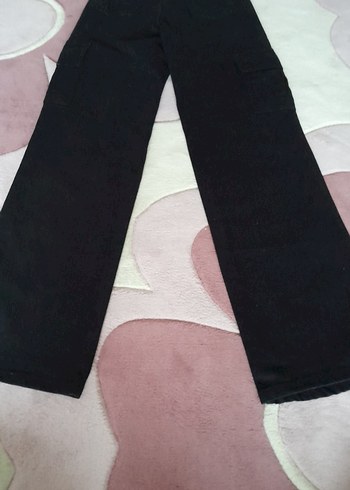 Siyah Kadın kargo tarzı  Kot Pantolon yeni giyilmedi küçük geldi - Görsel 6