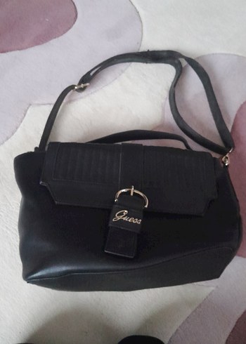 Orjinal Guess Siyah Deri Kadın Çanta - Görsel 5