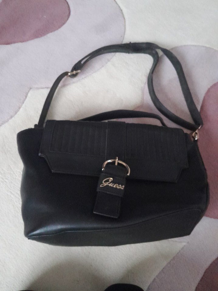 Orjinal Guess Siyah Deri Kadın Çanta - Görsel 5