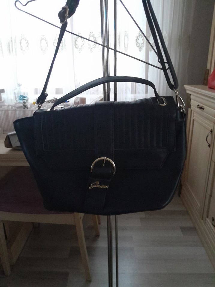 Orjinal Guess Siyah Deri Kadın Çanta - Görsel 2