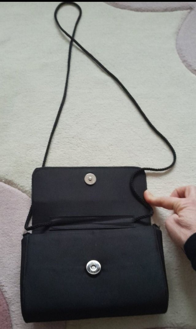 Nakışlı Siyah Kadın El Çantası portföy yeni - Görsel 5