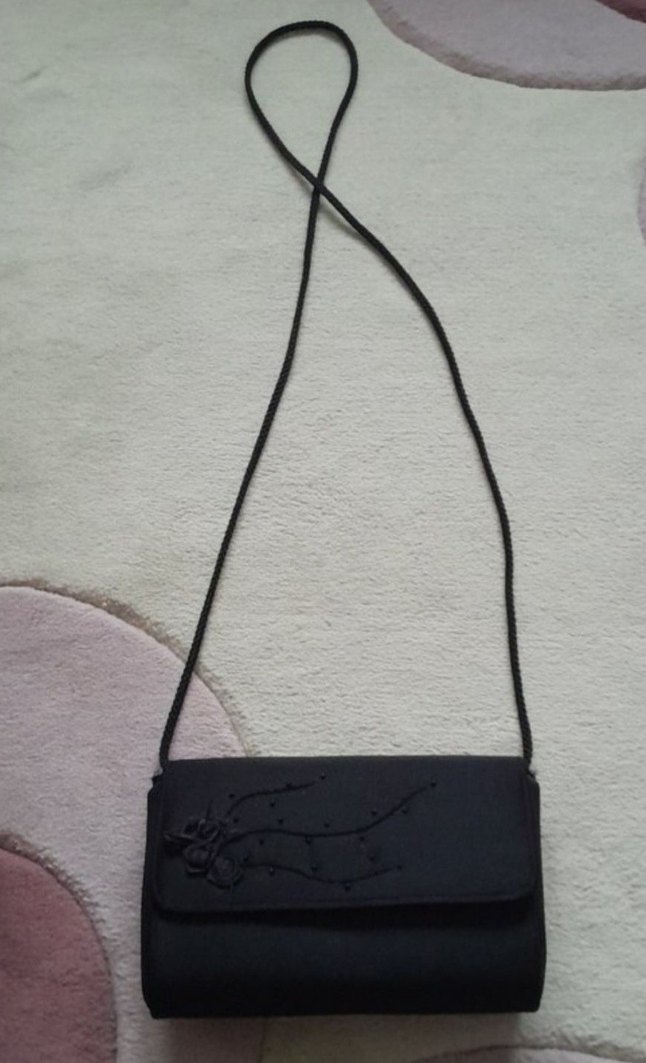 Nakışlı Siyah Kadın El Çantası portföy yeni - Görsel 3