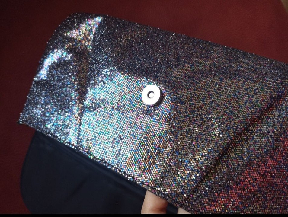 Parlak Simli  Kadın Portföy Çanta - Görsel 5