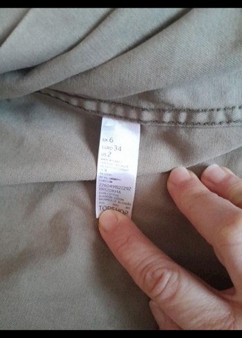 Gri Kamuflaj Düğmeli Midi Kadın Ceket - Görsel 8