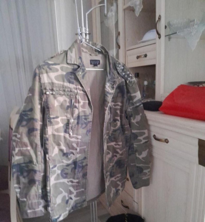 Gri Kamuflaj Düğmeli Midi Kadın Ceket - Görsel 2