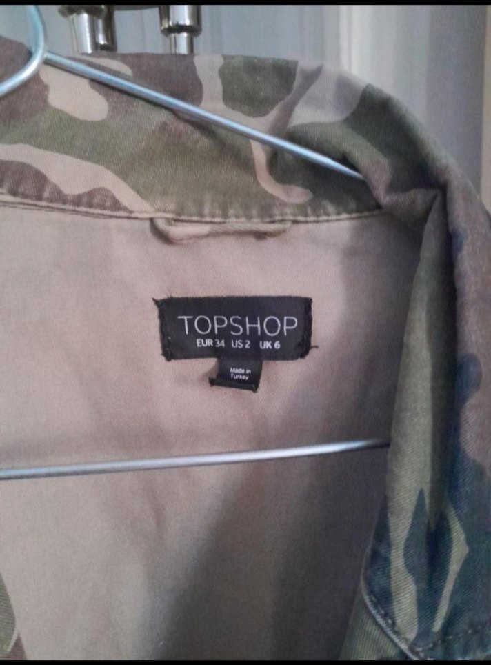 Gri Kamuflaj Düğmeli Midi Kadın Ceket - Görsel 4