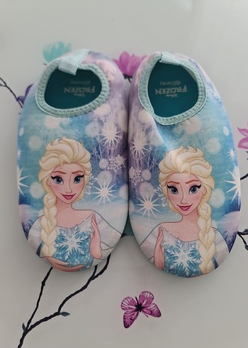 Elsa Frozen Renkli Baskılı Kız Deniz Havuz Ayakkabısı - Görsel 2