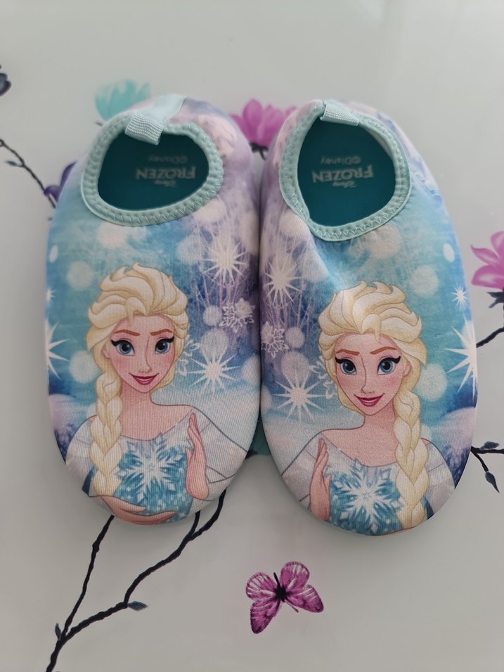 Elsa Frozen Renkli Baskılı Kız Deniz Havuz Ayakkabısı - Görsel 2