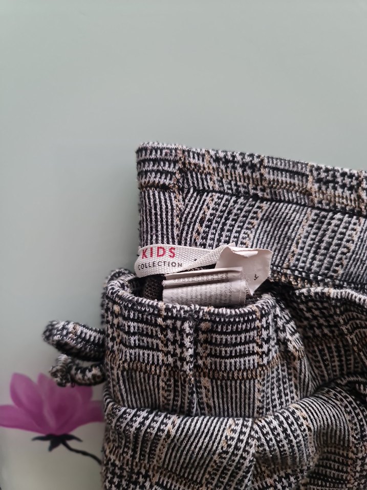 Gri Elastik Bel Rahat Kız Taytı - Görsel 4