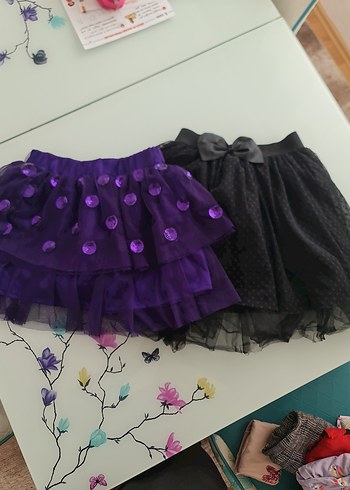 Kız Çocuk Mor Gotik Fırfırlı Etek - Görsel 2