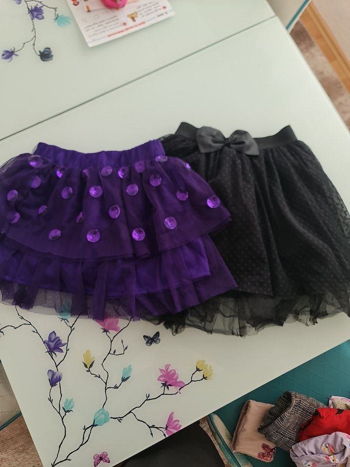 Kız Çocuk Mor Gotik Fırfırlı Etek - Görsel 2