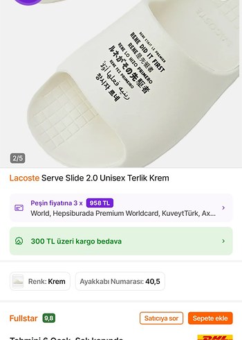 Beyaz Minimalist Kadın Terlik Lacoste - Görsel 6