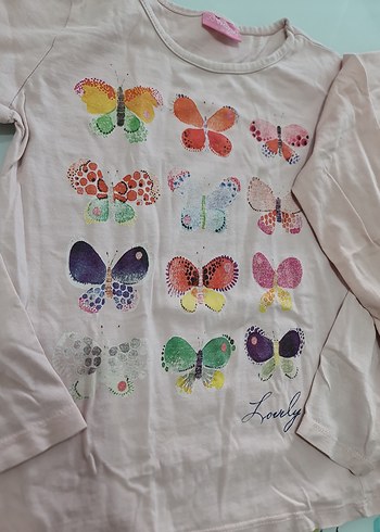 Kız Çocuk Baskılı Uzun Kollu Tişört Pembe - Görsel 3