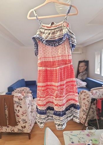 Çok Renkli Bohem Kız Elbisesi - Görsel 4