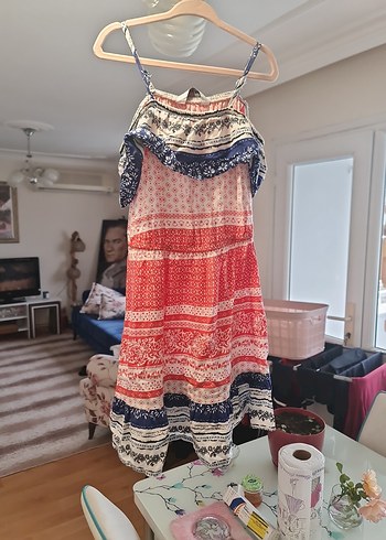 Çok Renkli Bohem Kız Elbisesi - Görsel 2