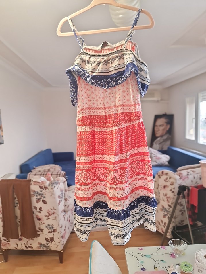 Çok Renkli Bohem Kız Elbisesi - Görsel 4