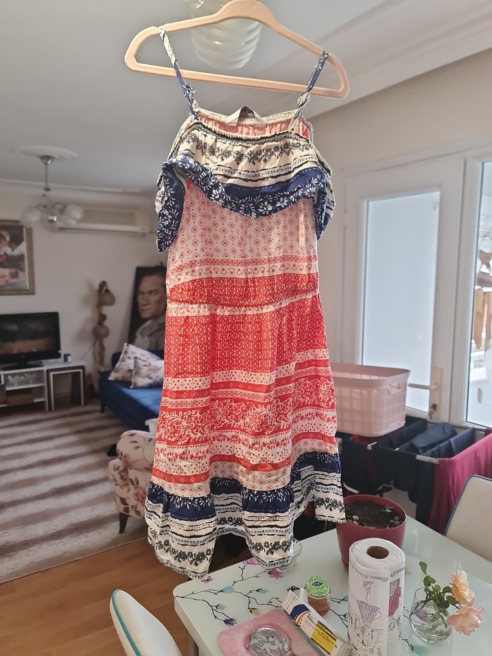 Çok Renkli Bohem Kız Elbisesi - Görsel 2