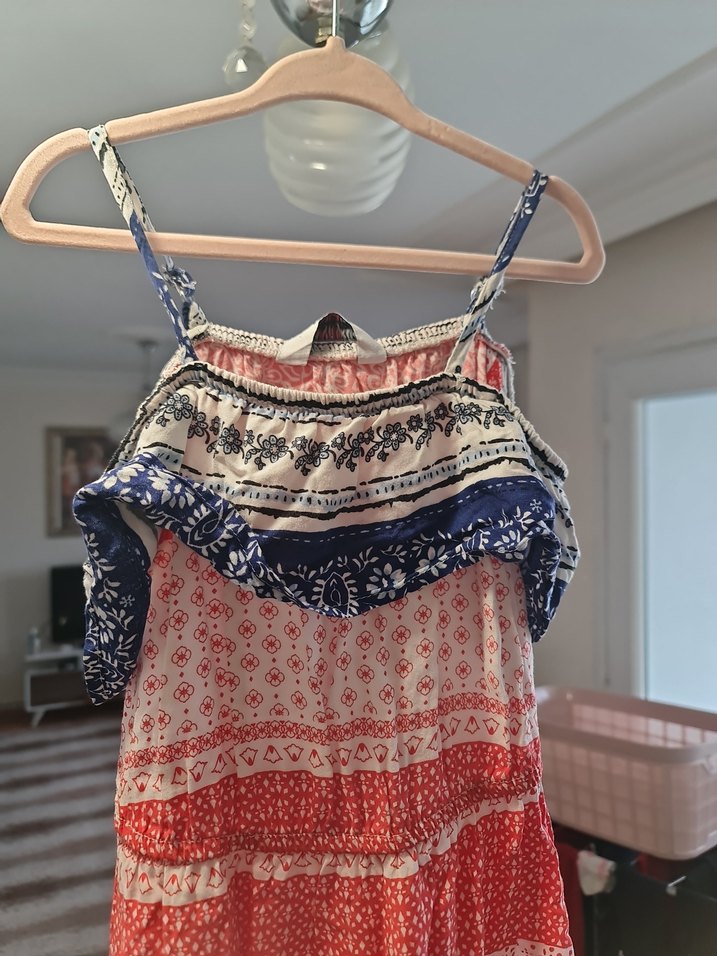 Çok Renkli Bohem Kız Elbisesi - Görsel 3