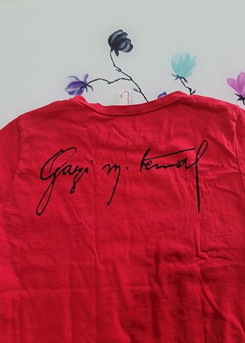 Kız Çocuk Koyu Kırmızı Atatürk Tişört - Görsel 3