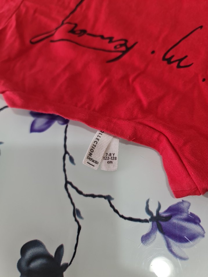 Kız Çocuk Koyu Kırmızı Atatürk Tişört - Görsel 4