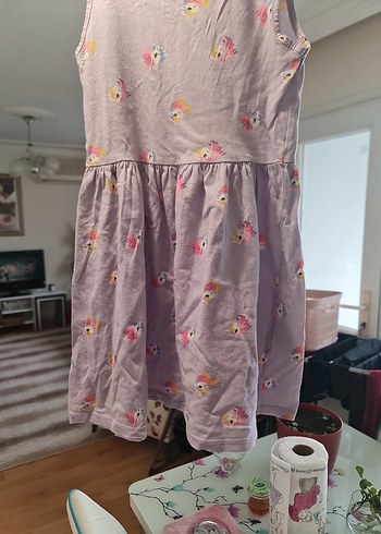 Kolsuz Mor Çiçekli Kız Elbisesi - Görsel 2