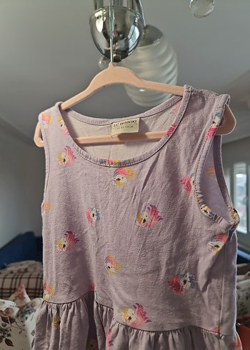 Kolsuz Mor Çiçekli Kız Elbisesi - Görsel 3