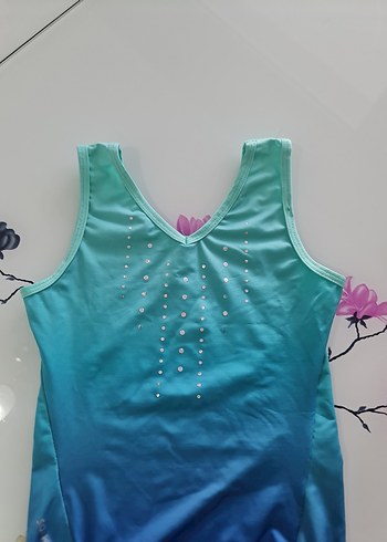 Kız Çocuk Turkuaz Cimnastik Mayosu - Görsel 2