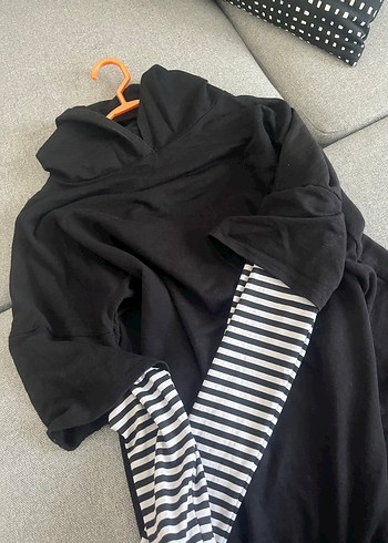 Kapüşonlu, Salaş Kesim Hamile Tişörtü - Görsel 2