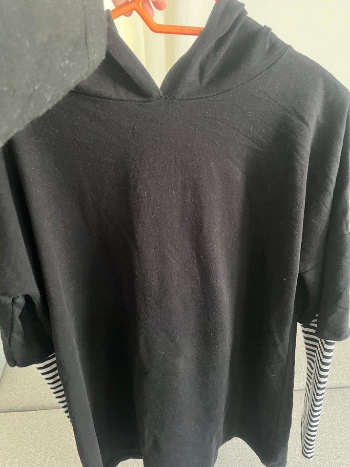 Kapüşonlu, Salaş Kesim Hamile Tişörtü - Görsel 3