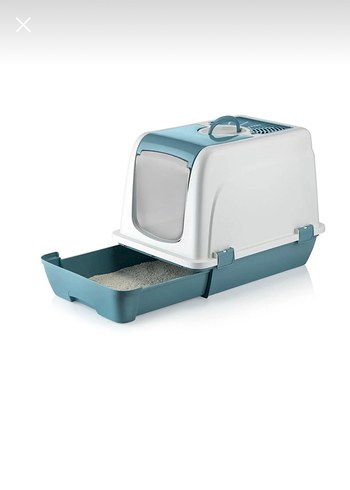 Mavi Kapaklı çekmeceli büyük Kedi Tuvaleti - Görsel 2