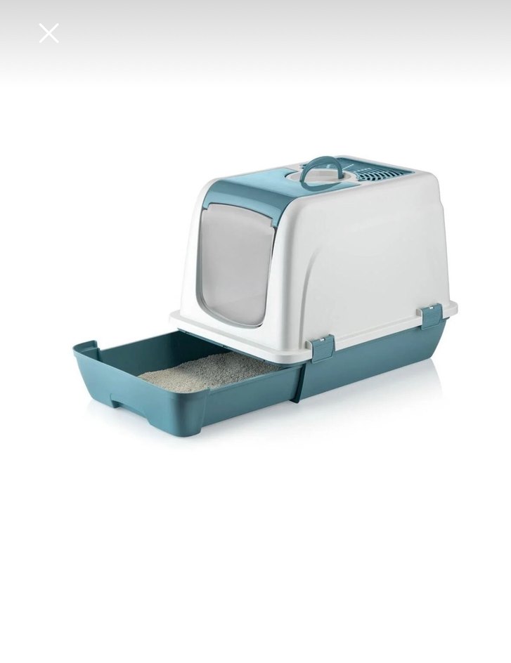 Mavi Kapaklı çekmeceli büyük Kedi Tuvaleti - Görsel 2