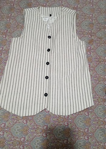 Düğmeli Bohem V Yaka Kadın Yelek - Görsel 3