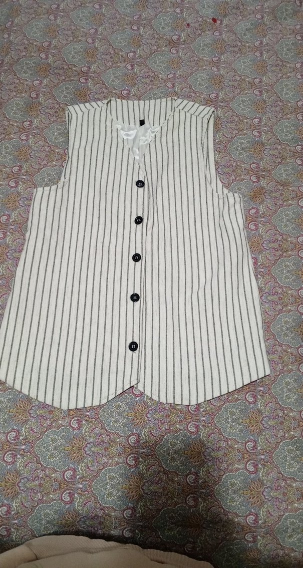 Düğmeli Bohem V Yaka Kadın Yelek - Görsel 2