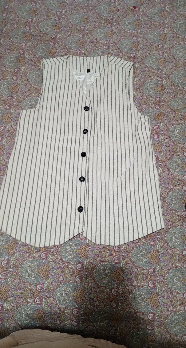 Düğmeli Bohem V Yaka Kadın Yelek - Görsel 3