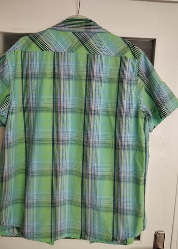 Yeşil Kısa Kollu Düğmeli Erkek Gömlek - Görsel 2