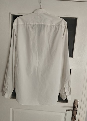 Düğmeli Beyaz Erkek Keten Gömlek - Görsel 2