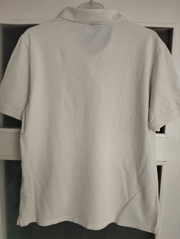 Erkek Beyaz Keten Polo Tişört - Görsel 2