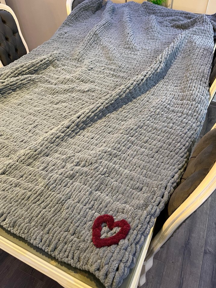 İLANI SATIN ALMAYINIZ. 
Gri Örgü Battaniye - Görsel 2