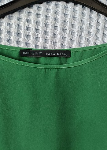 Zara Kadın Yeşil Salaş Kısa Kollu Bluz