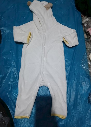 Bebek Kız Beyaz Düğmeli Tulumu - Görsel 2