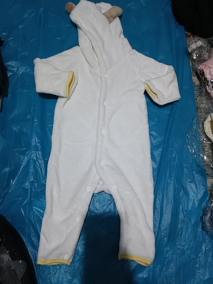 Bebek Kız Beyaz Düğmeli Tulumu - Görsel 2