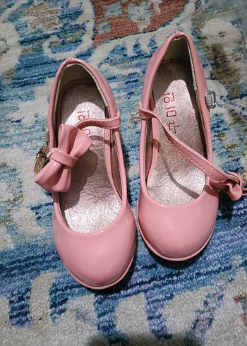 Kız Çocuk Pembe Rugan Fiyonk Detaylı Babet - Görsel 3