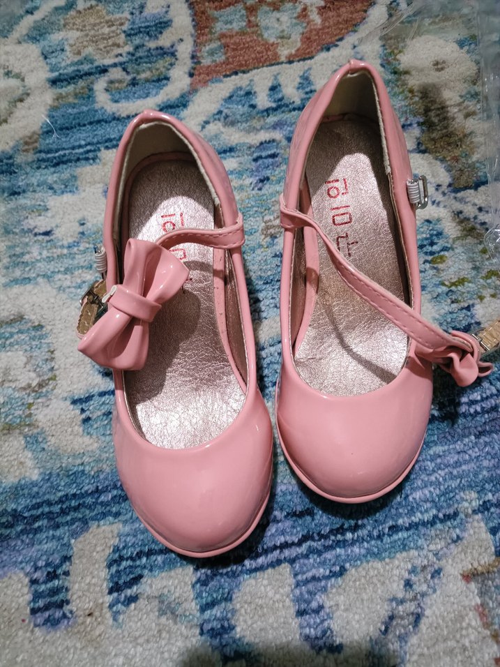 Kız Çocuk Pembe Rugan Fiyonk Detaylı Babet - Görsel 3