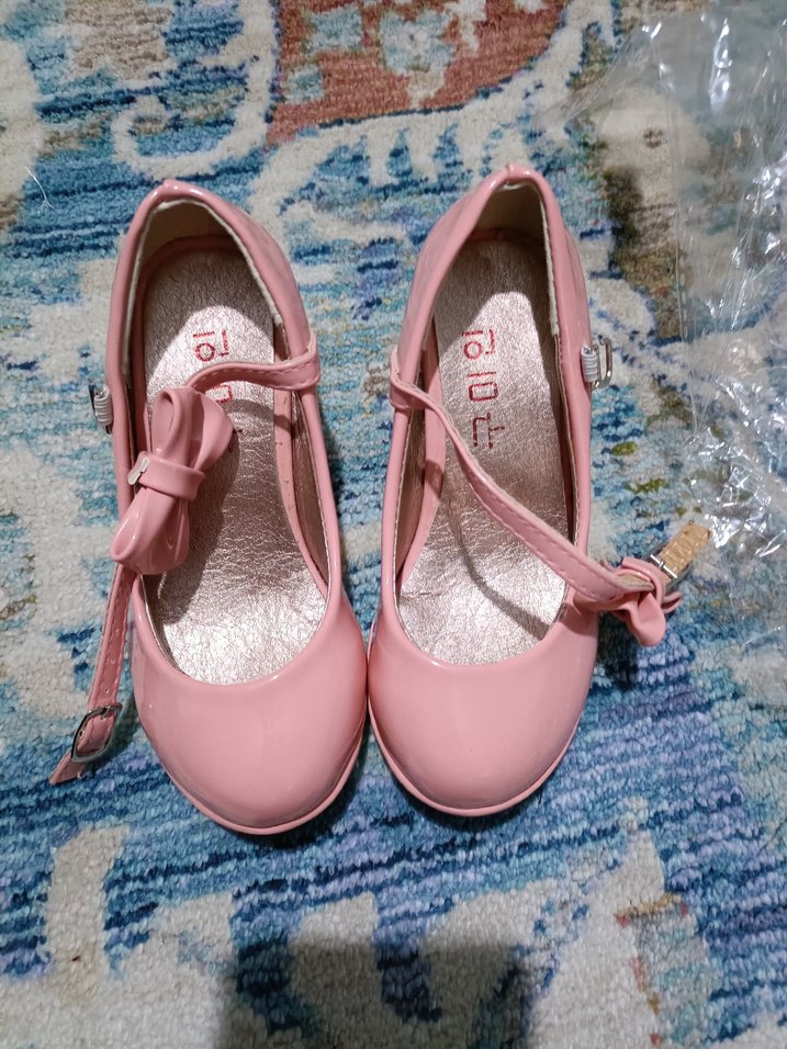 Kız Çocuk Pembe Rugan Fiyonk Detaylı Babet - Görsel 2