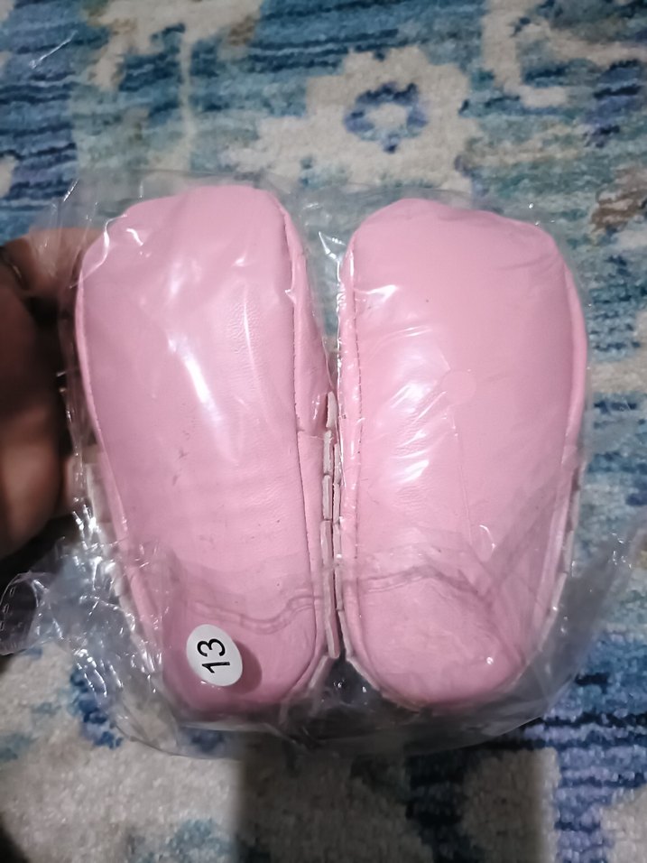 Pembe Fiyonk Detaylı Kız Bebek İlk Adım Ayakkabısı - Görsel 3