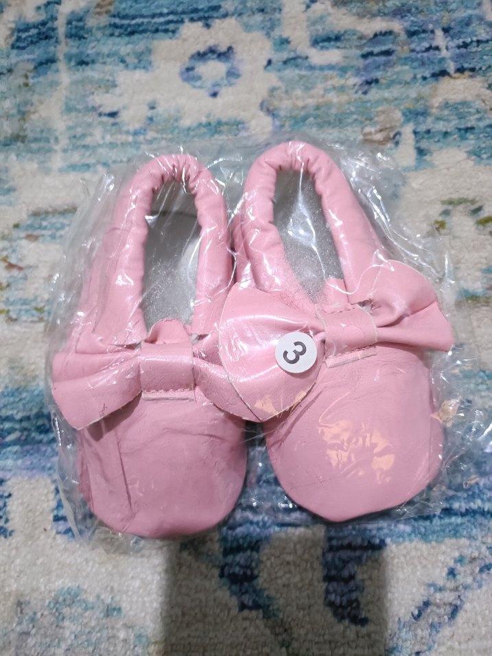 Pembe Fiyonk Detaylı Kız Bebek İlk Adım Ayakkabısı - Görsel 2