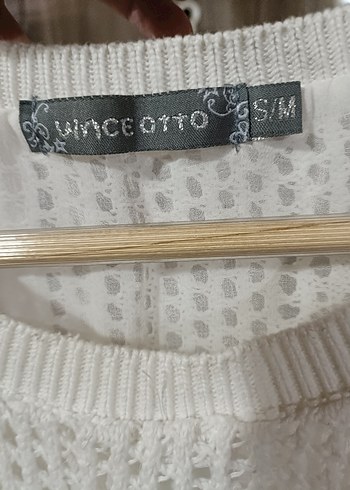 Beyaz Örgü Detaylı Uzun Kollu Kadın Kazak - Görsel 5